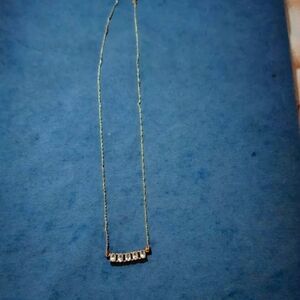 10k gold necklace and 6 aquamarine stones